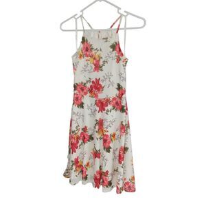 NWT DNA Couture Floral Spaghetti Strap Ivory Sun Dress Women's Size Small